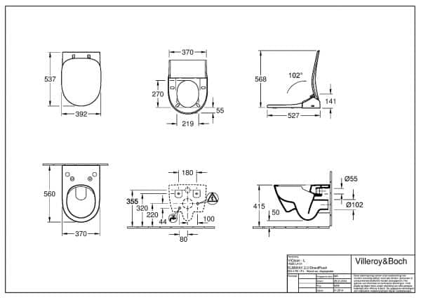 Viclean L technische montage tekening