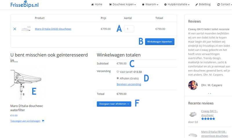 Douchewc bestellen