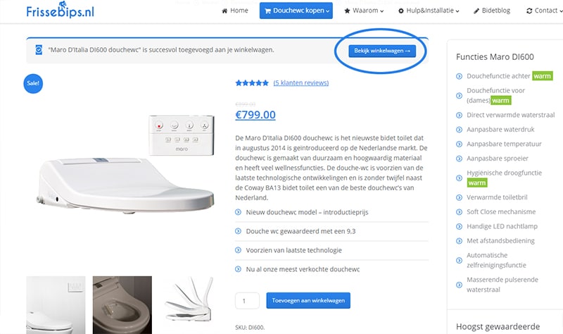 winkelmandje douchewc