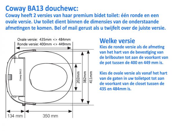 Coway BA13 technische tekening