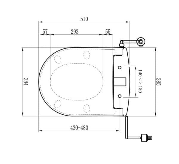 Maro DI600 technische tekening douchewc frissebips