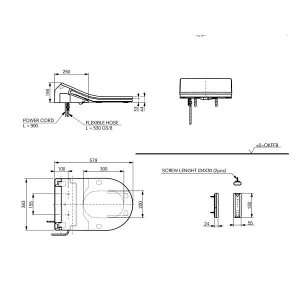 TCF794CG_technische_tekening_Washlet_RX