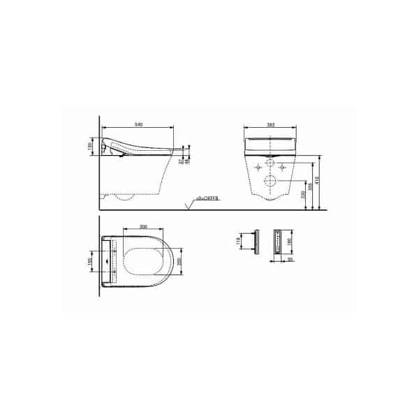 TOTO_Washlet_RG-afmetingen_4